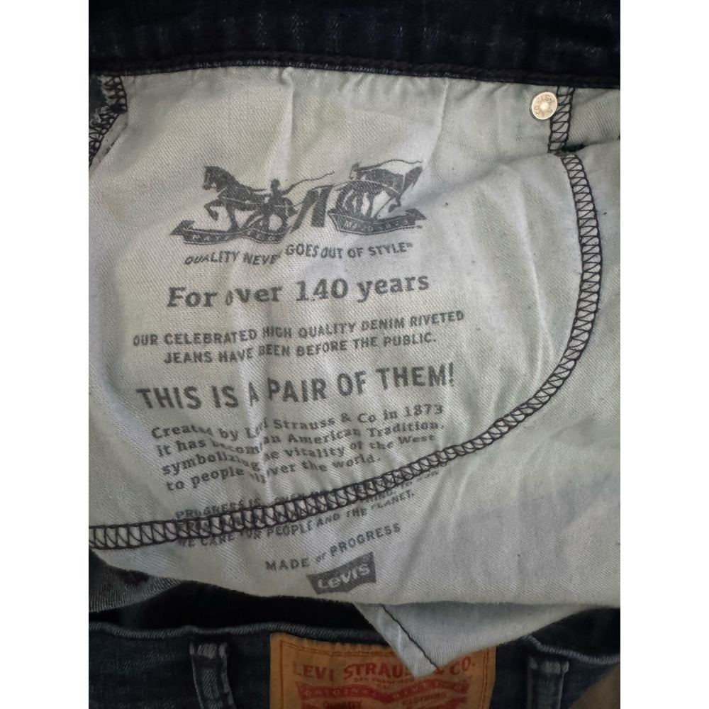 Levis 541 Athletic Taper Jeans Mens 38x29 Dark Wash Blue Denim Stretch 38x29 - Picture 4 of 6